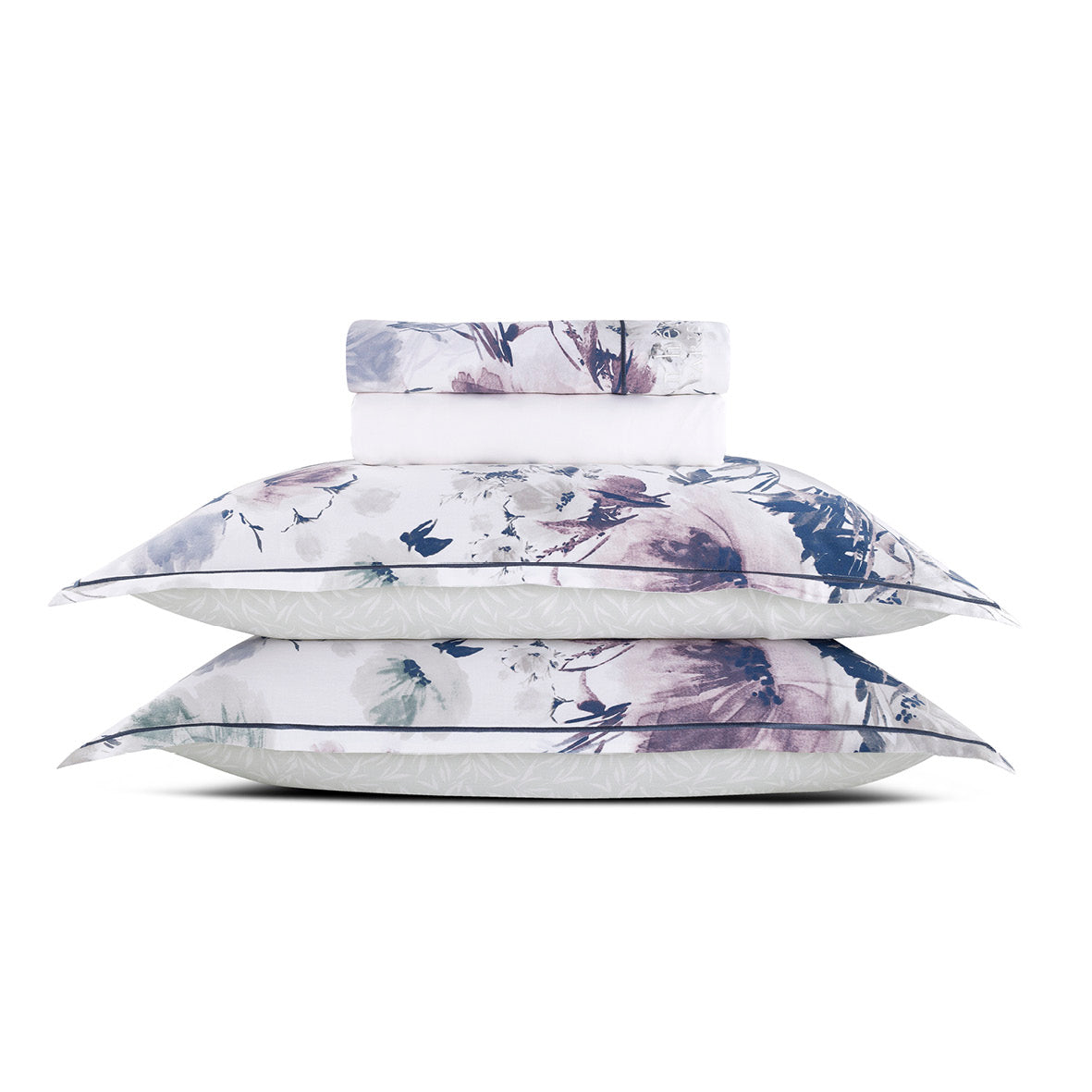 Ensemble de draps satin de coton - Erodium Blanc