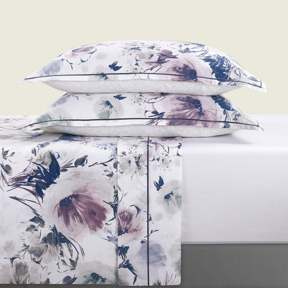 Ensemble de draps satin de coton - Erodium Blanc