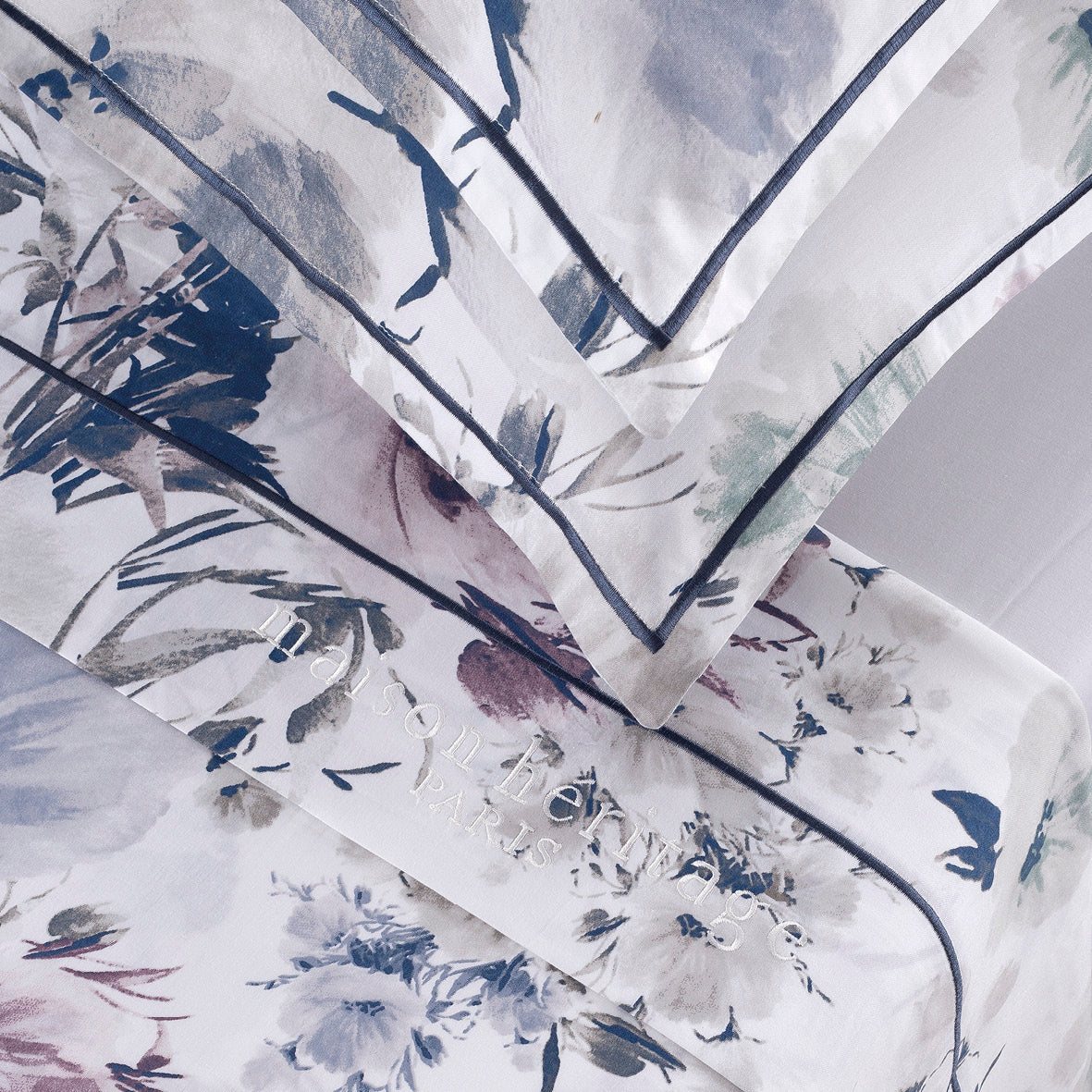 Ensemble de draps satin de coton - Erodium Blanc