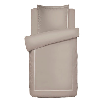 Housse de couette + taie(s) d'oreiller satin de coton - Paris Taupe / Taupe