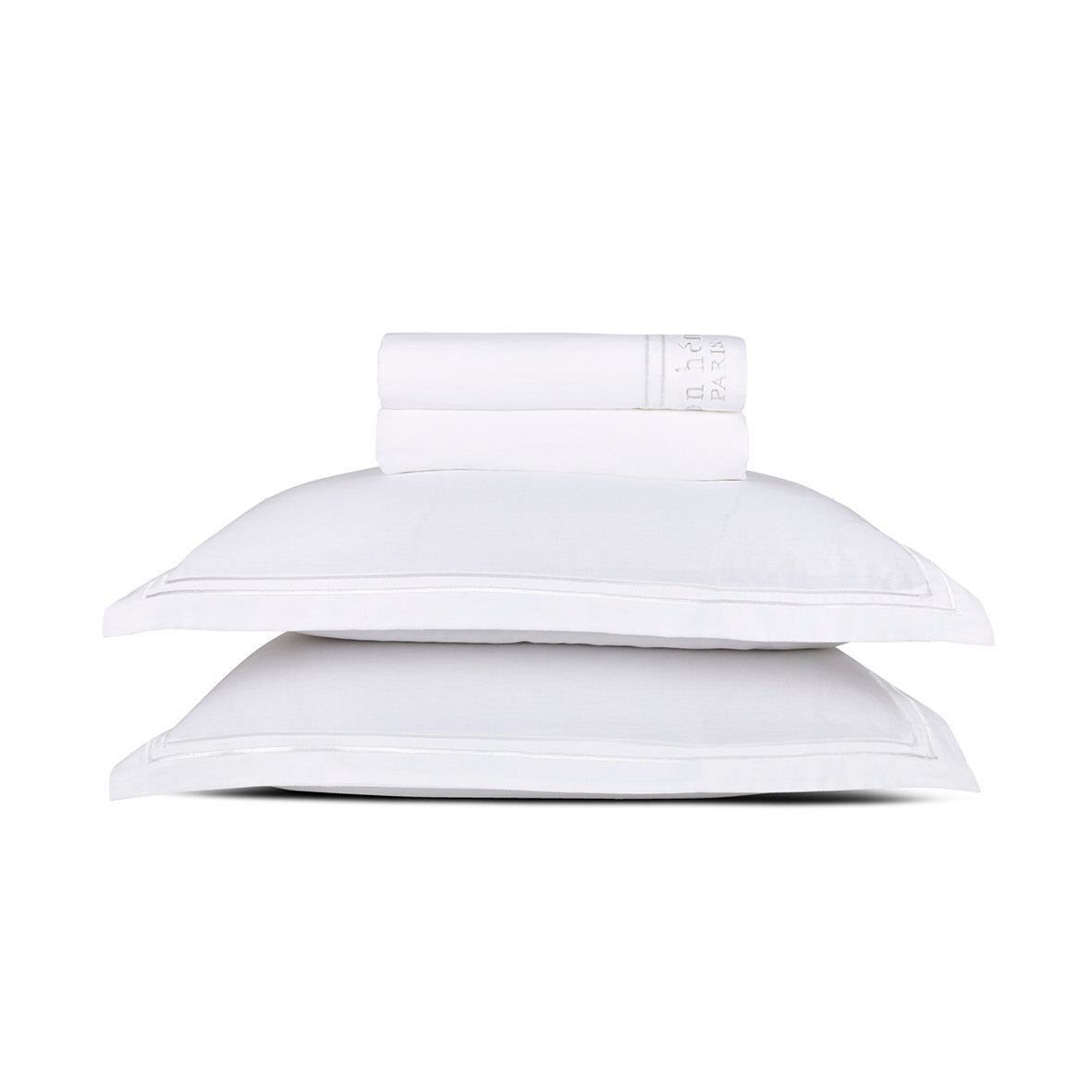 Ensemble de draps satin de coton - Paris Blanc / Blanc