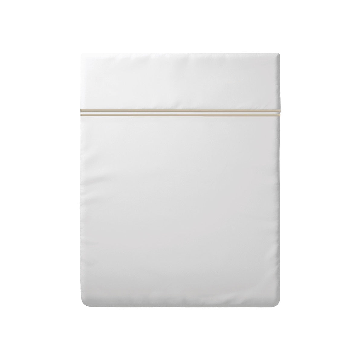 Flat sheet cotton satin - Paris Taupe / White