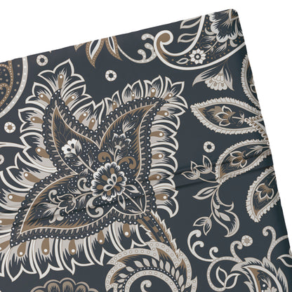 Flat sheet cotton satin - Indienne Grey / Taupe