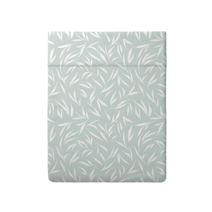 Flat sheet cotton satin - Olea europaea Green