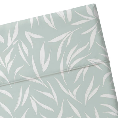Flat sheet cotton satin - Olea europaea Green