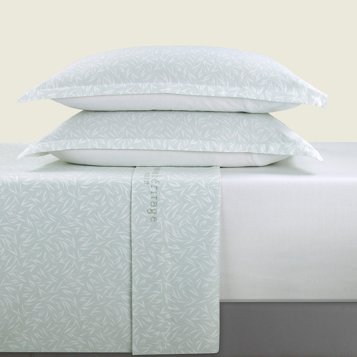 Sheet set cotton satin - Olea europaea Green