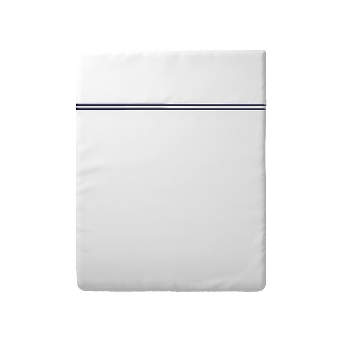 Flat sheet cotton satin - Paris Dark blue / White