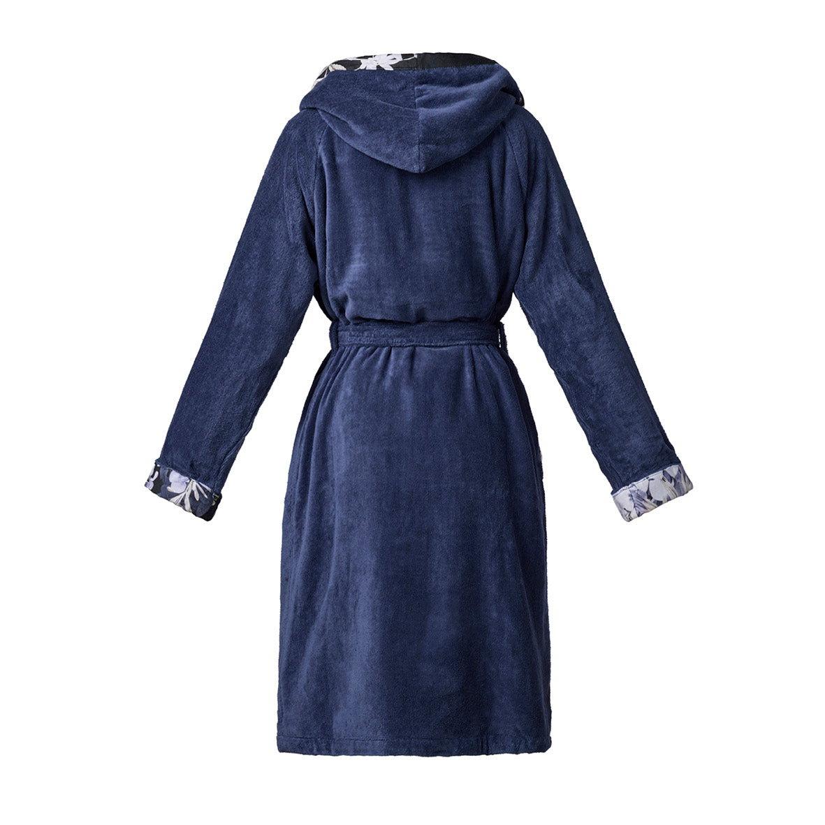 Peignoir avec capuche - Hortensia Bleu foncé