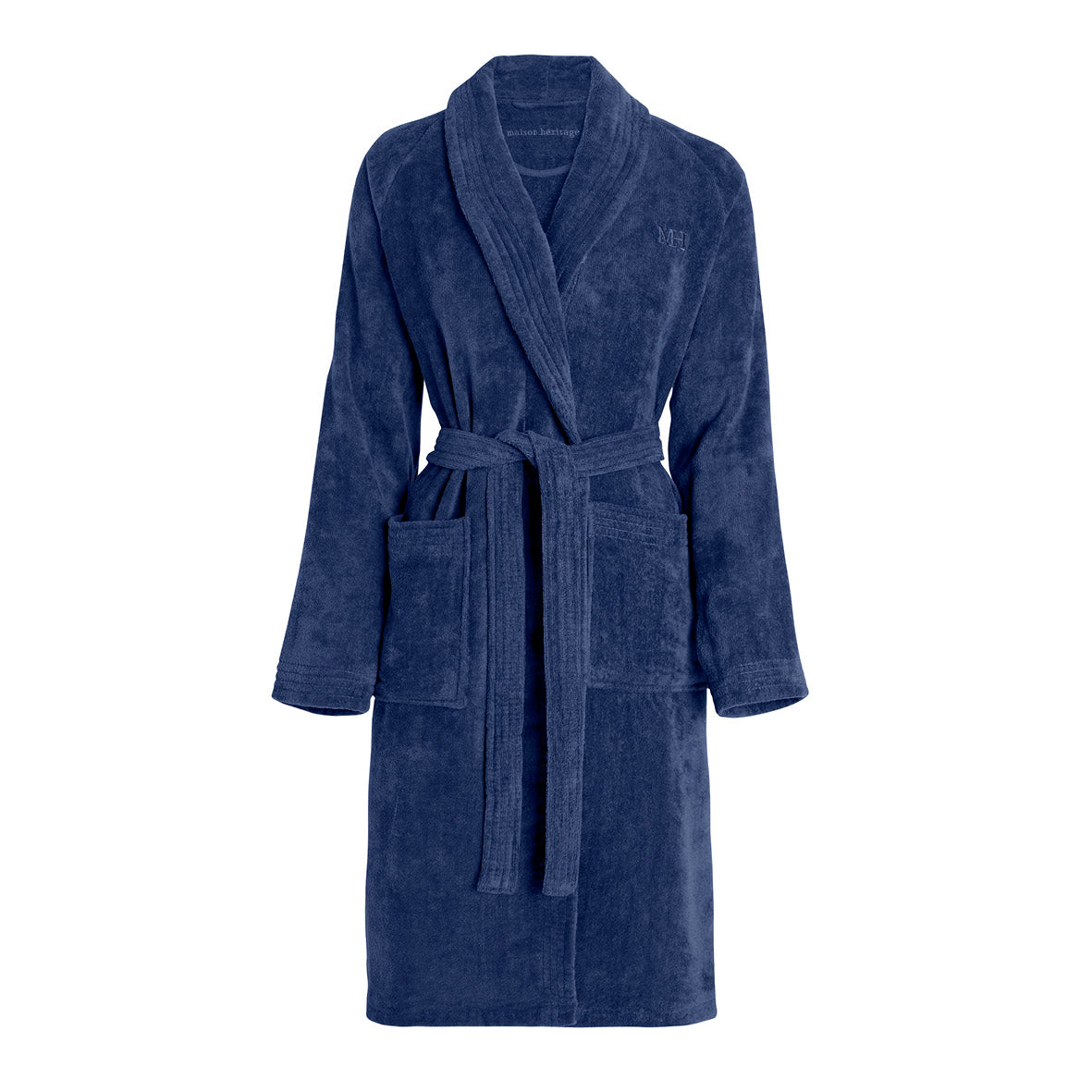 Bathrobe with shawl collar - Navy blue