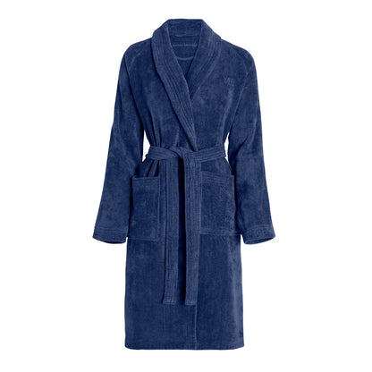 Bathrobe with shawl collar - Navy blue