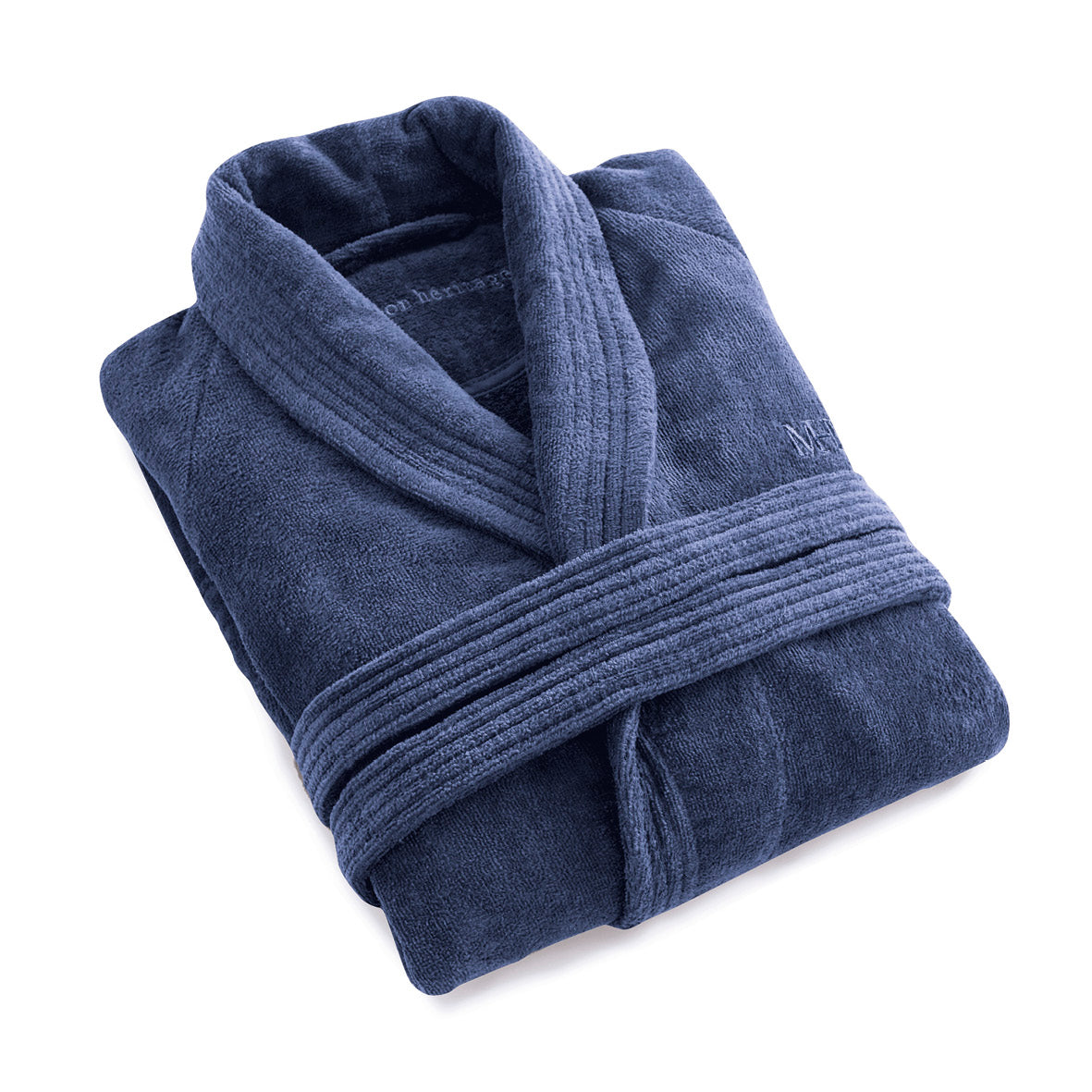 Bathrobe with shawl collar - Navy blue