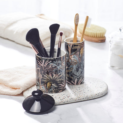 Scented candle in porcelain cup Jungle monkey - Black - Fig - 315 g