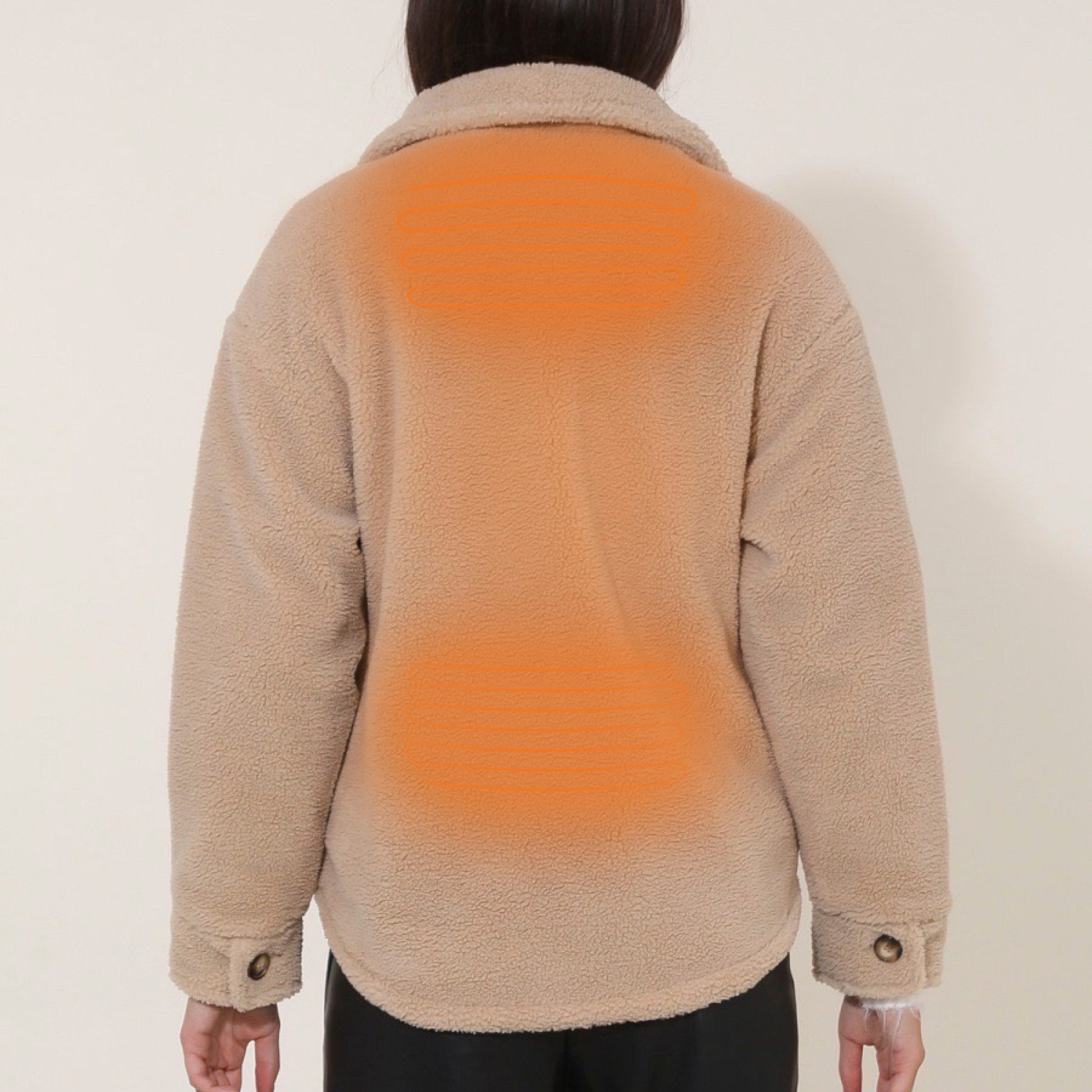Heated teddy jacket - Odette Taupe