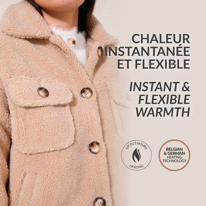 Heated teddy jacket - Odette Taupe
