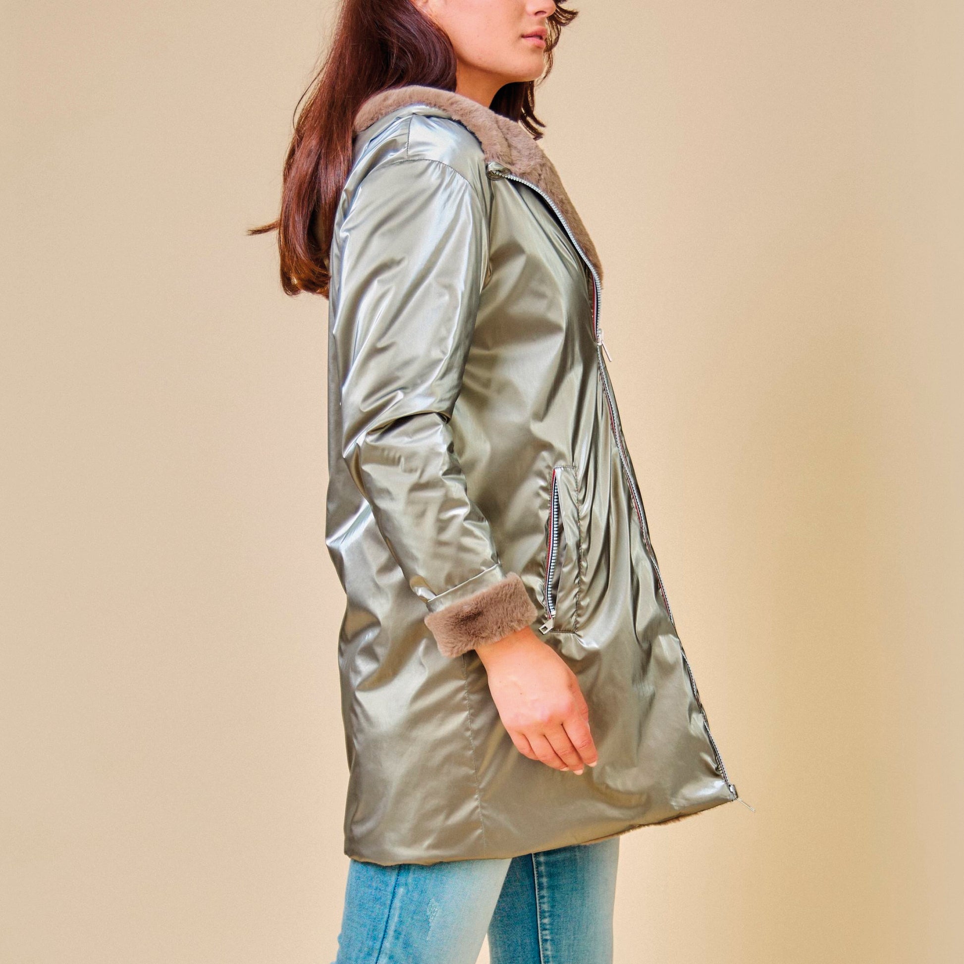 Heated reversible long jacket - Lyra Gold