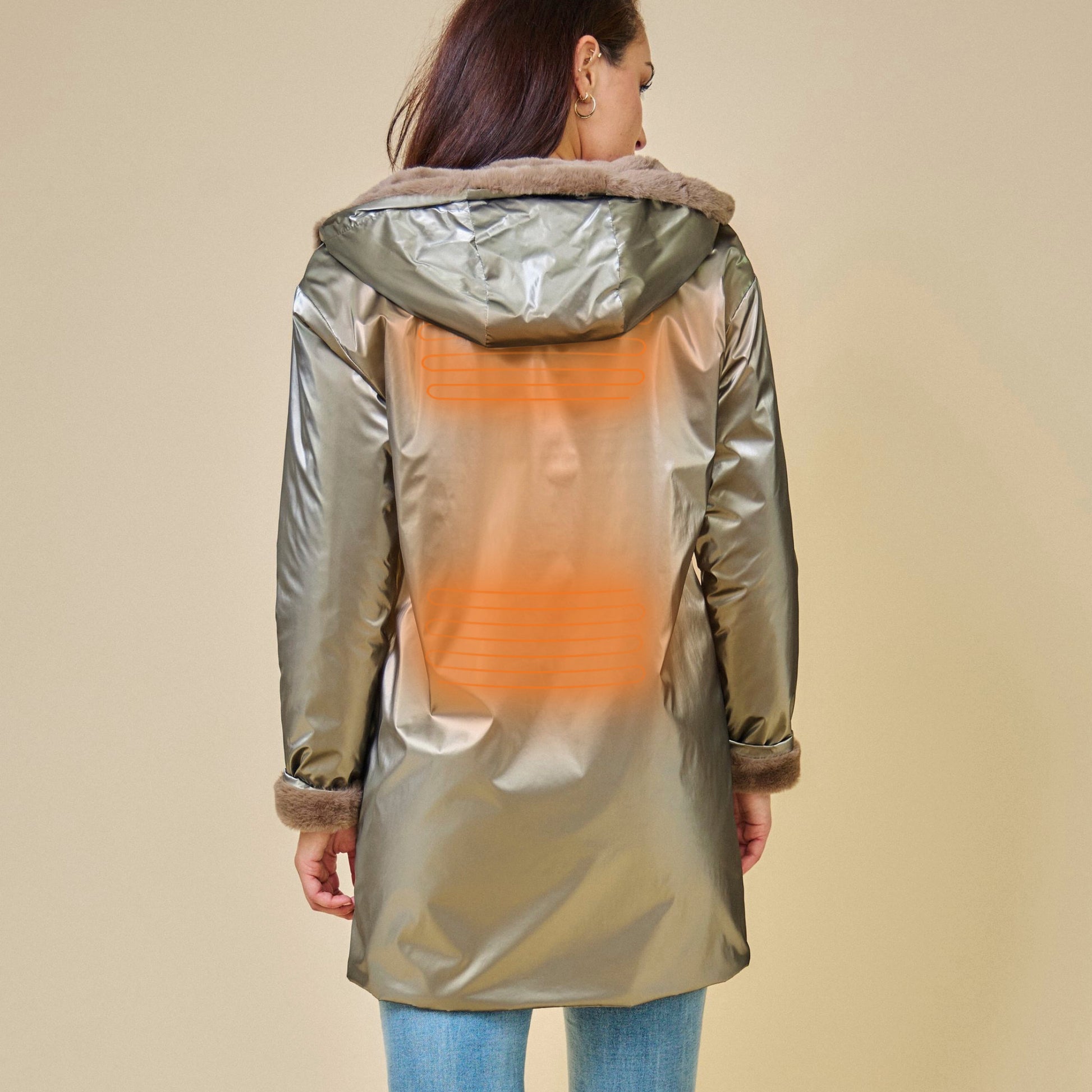 Heated reversible long jacket - Lyra Gold