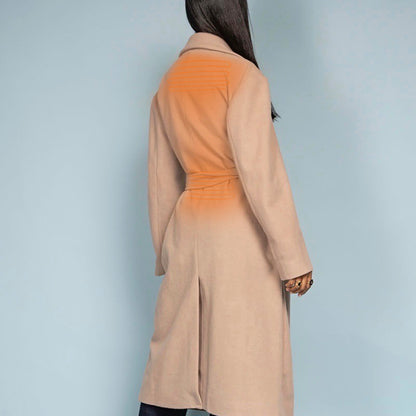 Heated long coat - Selene Taupe