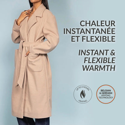 Heated long coat - Selene Taupe