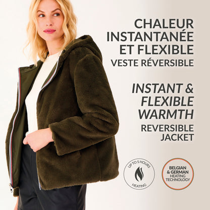 Heated reversible jacket - Margaux Khaki