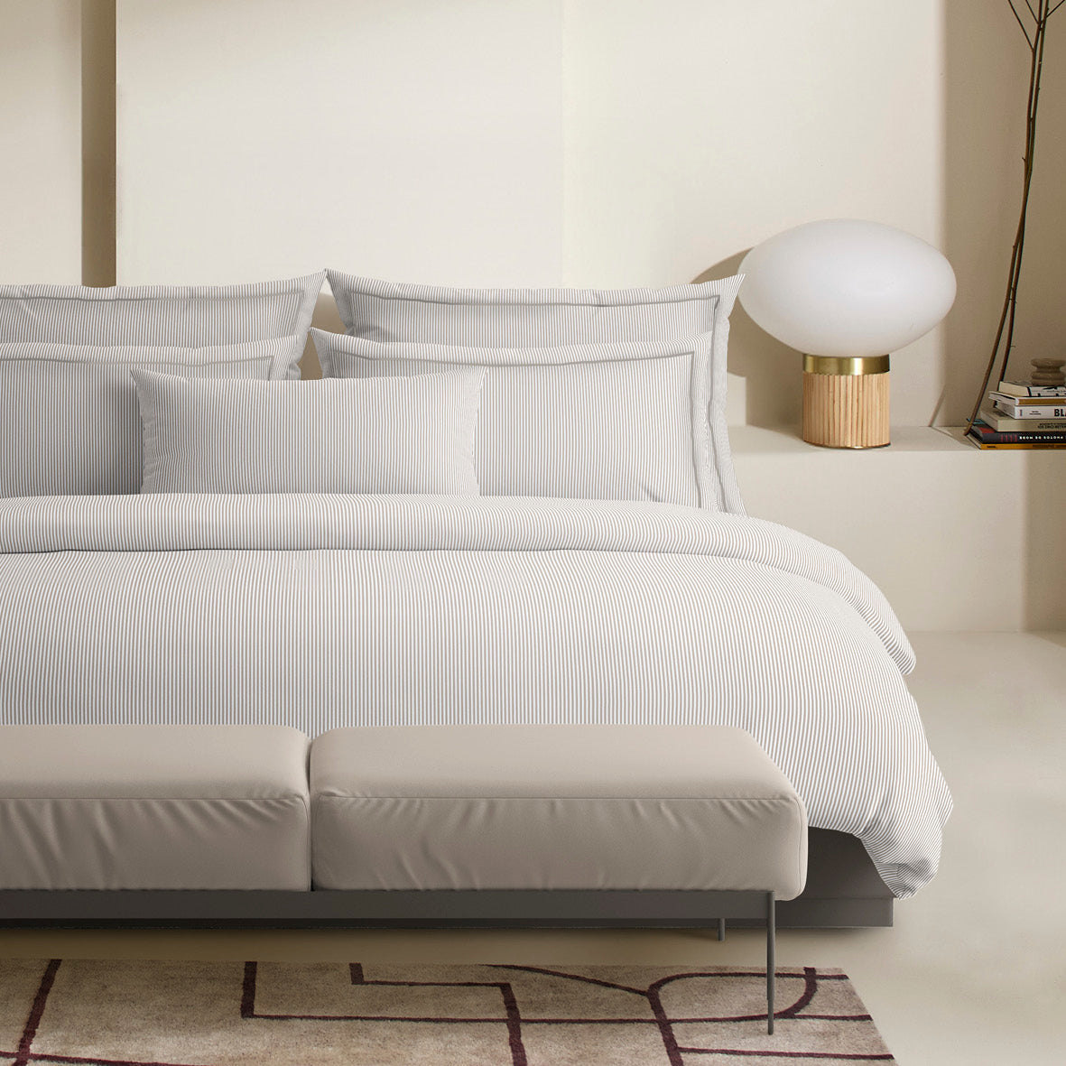 Drap plat coton percale - Toulouse Taupe