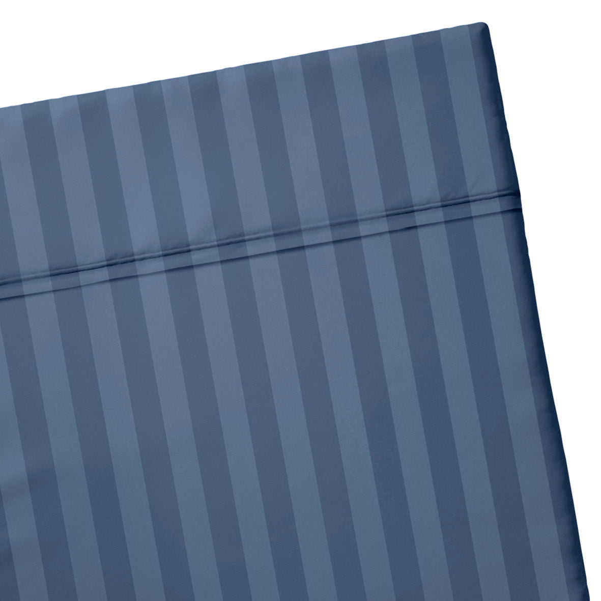 Drap plat satin de coton - Jacquard stripe Bleu