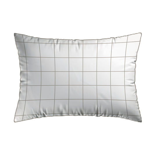 Pillowcase(s) cotton satin - Noa White / Taupe