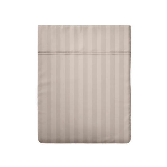 Drap plat satin de coton - Jacquard stripe Taupe