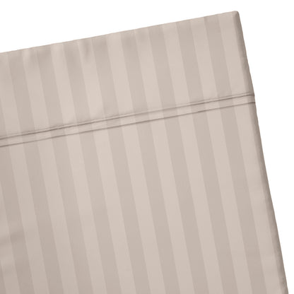 Drap plat satin de coton - Jacquard stripe Taupe