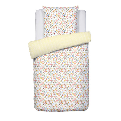 Duvet cover + pillowcase(s) cotton satin - Fleurs d'été Yellow