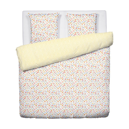 Duvet cover + pillowcase(s) cotton satin - Fleurs d'été Yellow