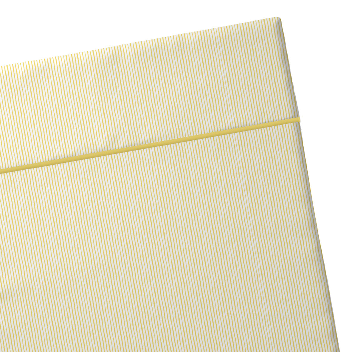 Drap plat satin de coton - Lignes peintes Jaune
