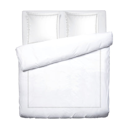 Duvet cover + pillowcase cotton satin - Eclat de soie Grey / White