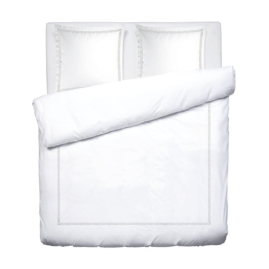 Duvet cover + pillowcase cotton satin - Eclat de soie Grey / White