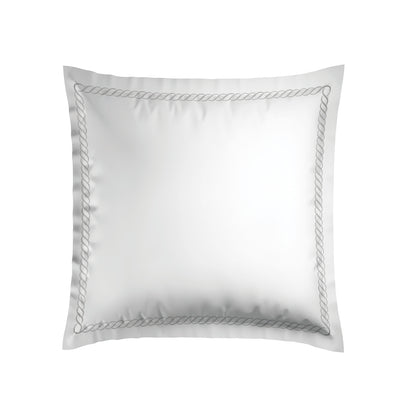 Taie(s) d'oreiller satin de coton - Eclat de soie Gris / Blanc