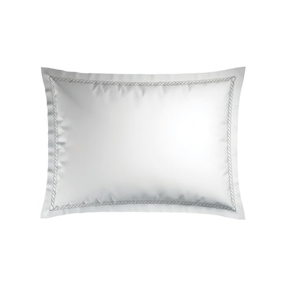 Taie(s) d'oreiller satin de coton - Eclat de soie Gris / Blanc