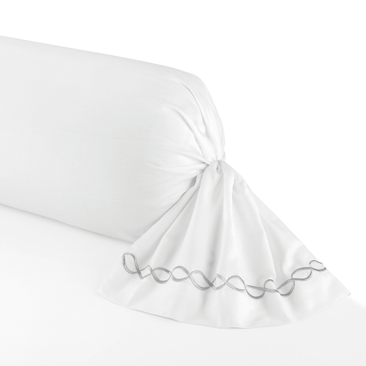 Taie(s) d'oreiller satin de coton - Eclat de soie Gris / Blanc