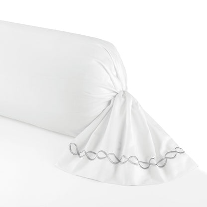 Taie(s) d'oreiller satin de coton - Eclat de soie Gris / Blanc