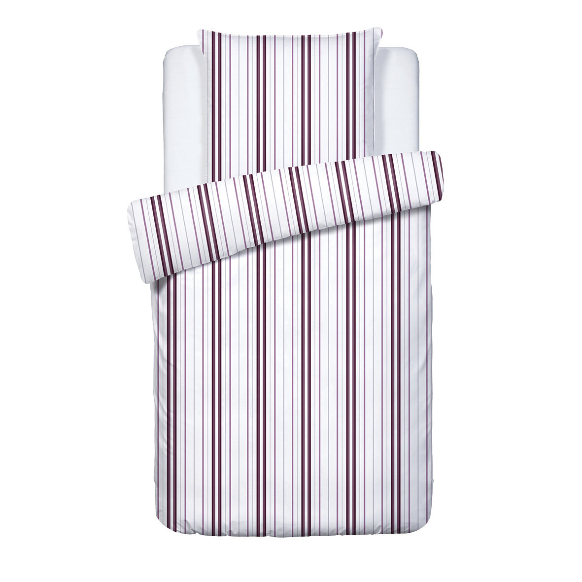 Duvet cover + pillowcase cotton satin - Elsa Purple / White