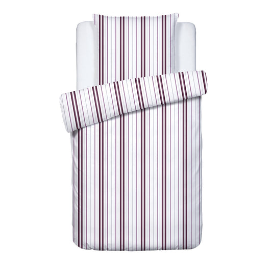 Duvet cover + pillowcase cotton satin - Elsa Purple / White