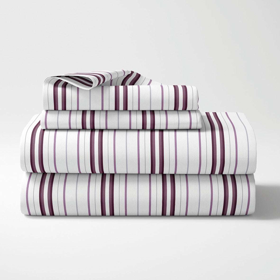 Sheet set cotton satin - Elsa Purple / White
