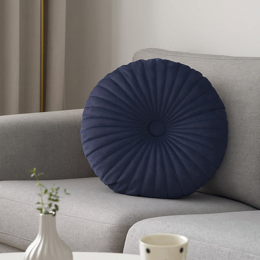 Coussin velours Lazuli Bleu foncé - D 35 cm