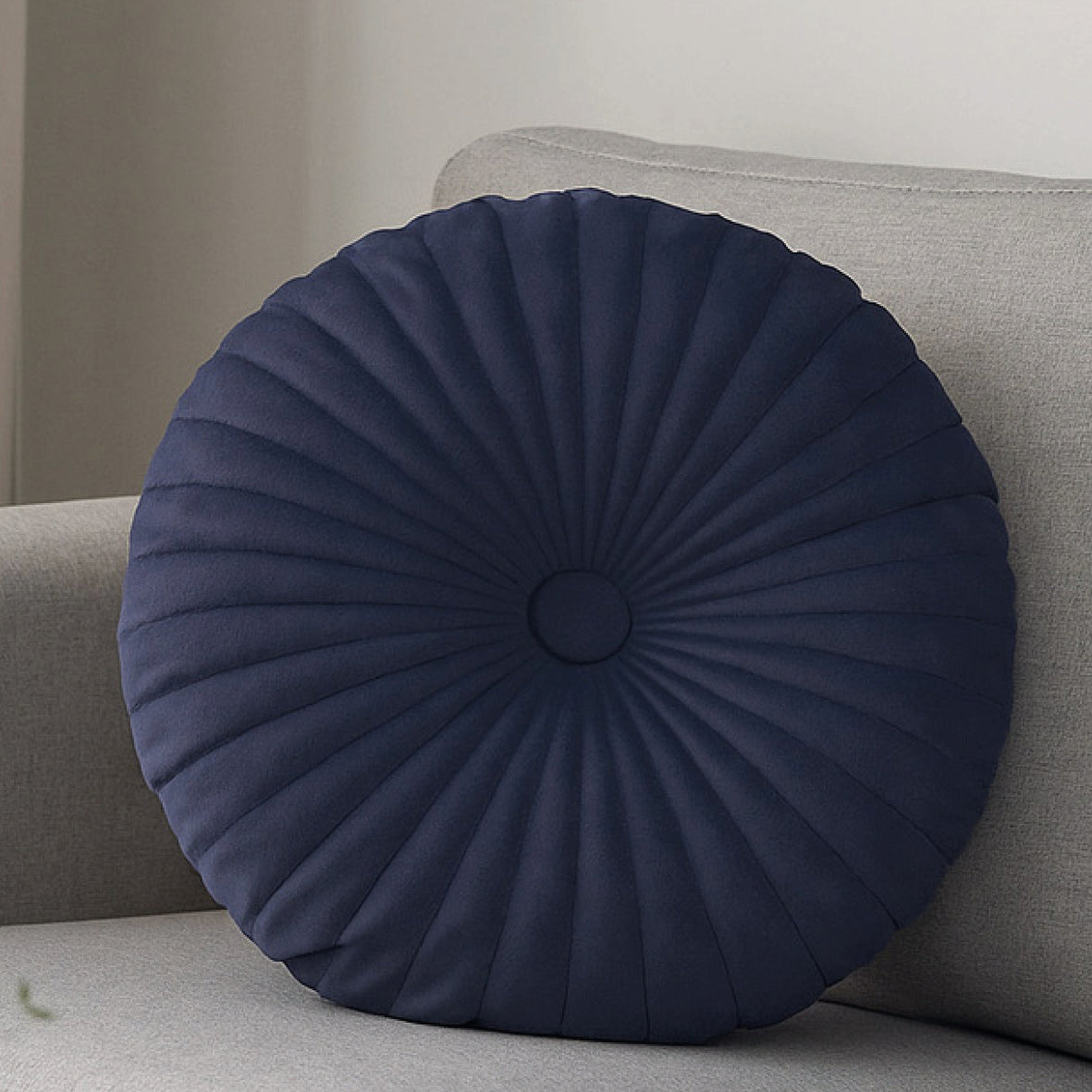 Coussin velours Lazuli Bleu foncé - D 35 cm