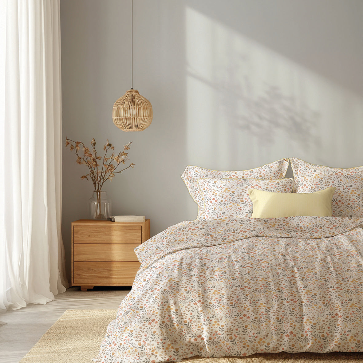 Duvet cover + pillowcase cotton satin - Havre d'ambre White