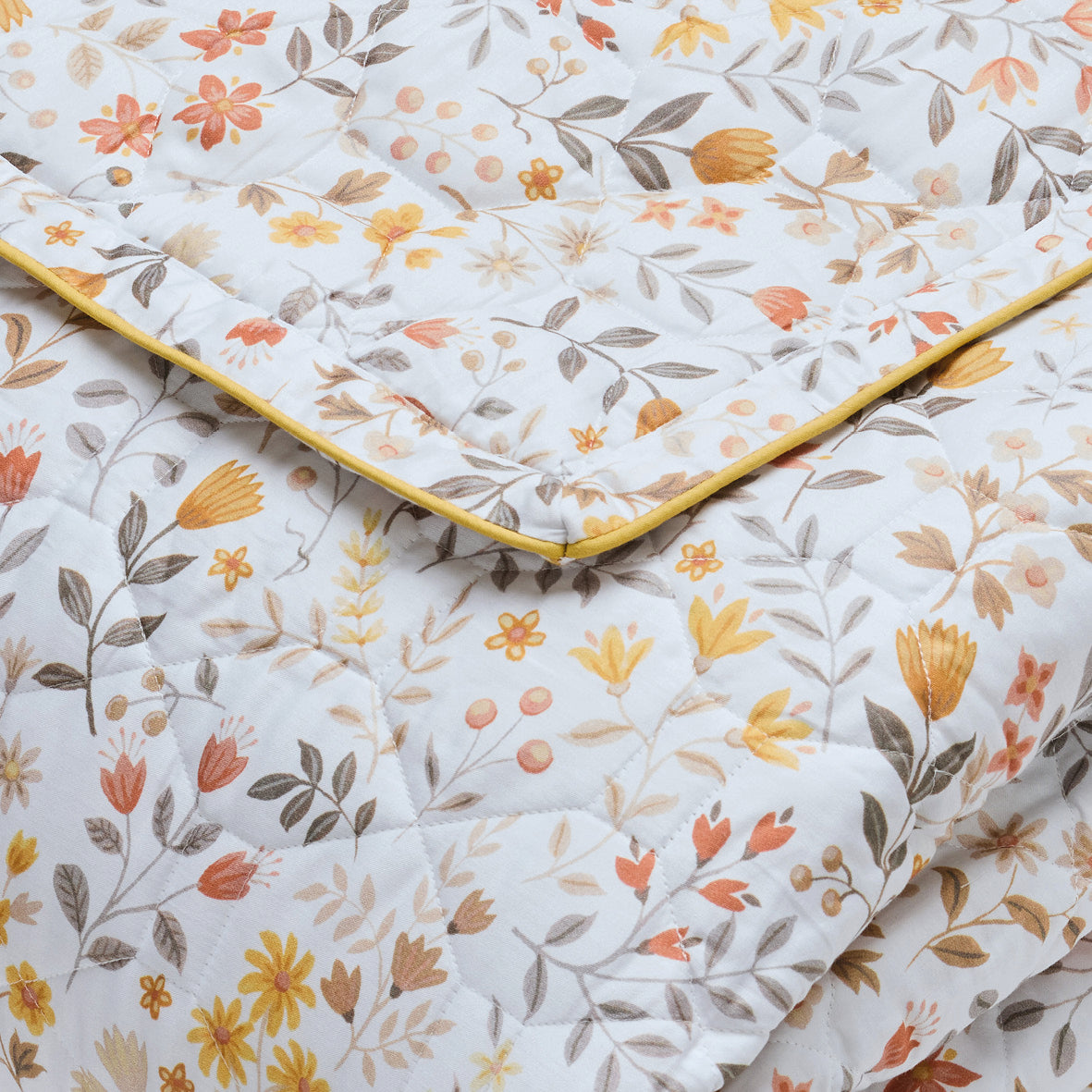Bedspread cotton satin - Havre d'ambre White - 220 x 250 cm