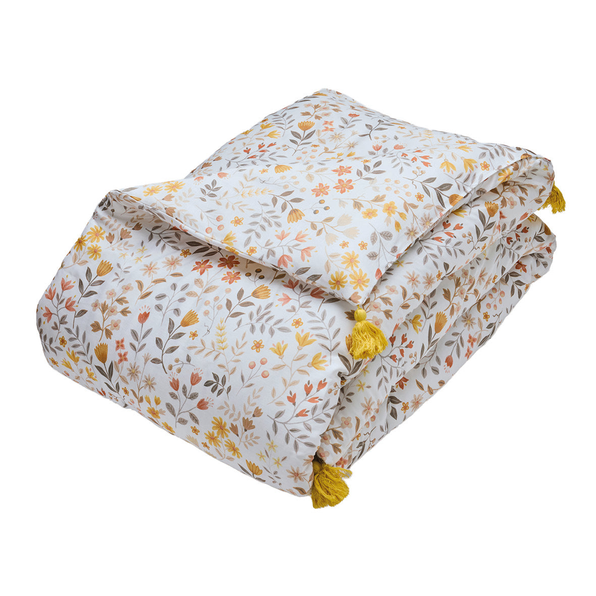 Quilt with tassels cotton satin - Havre d'ambre White - 140 x 200 cm