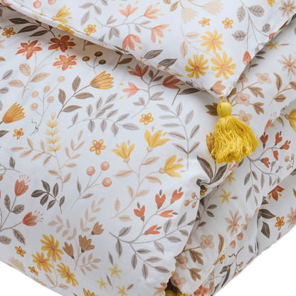 Quilt with tassels cotton satin - Havre d'ambre White - 140 x 200 cm