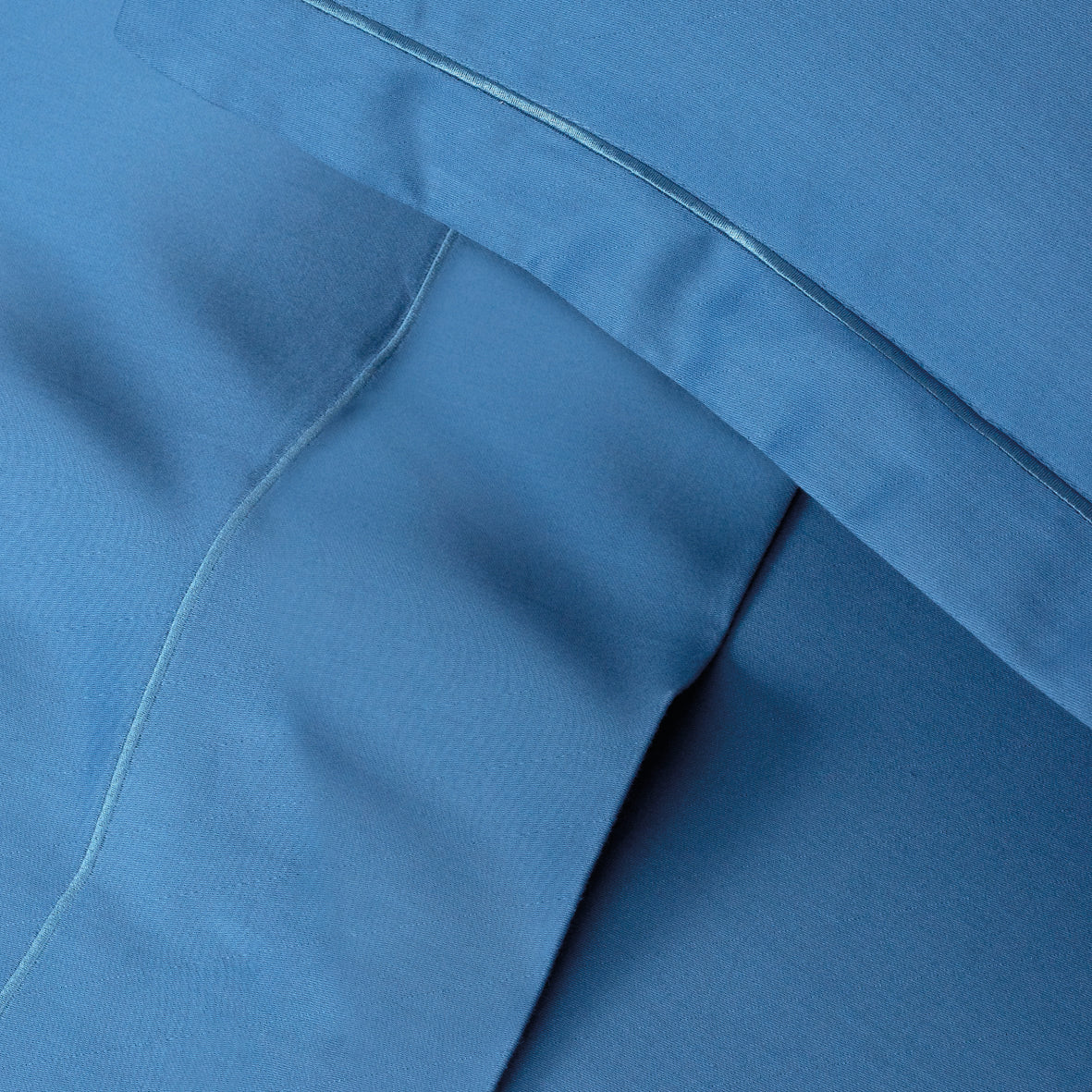 Drap plat satin de coton - Uni 1 baratta Bleu 05