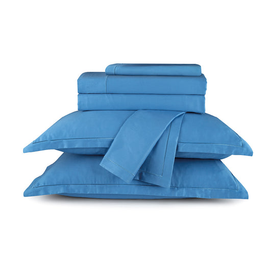 Sheet set cotton satin - Uni 1 baratta Blue 05