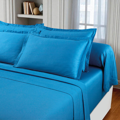 Sheet set cotton satin - Uni 1 baratta Blue 05
