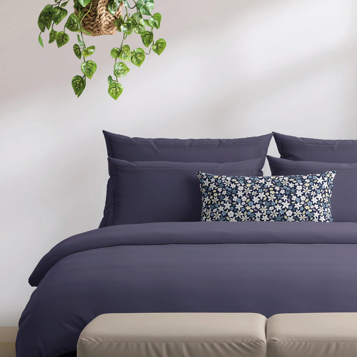 Taie(s) d'oreiller satin de coton - Uni 1 baratta Bleu 06